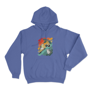 Bird and Rat Hoodie Blue