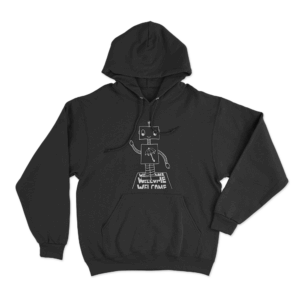 Robot Welcome Hoodie Black